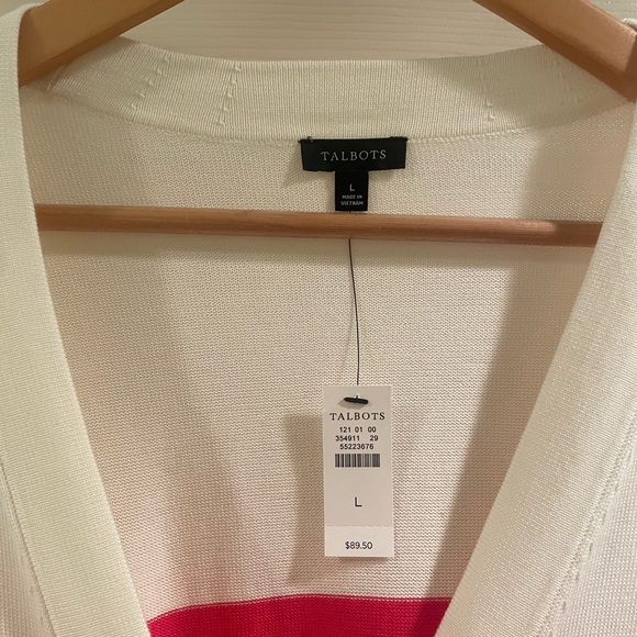 TALBOTS Multicolored Striped Girlfriend Cardigan with Buttons - Picture 5 of 8